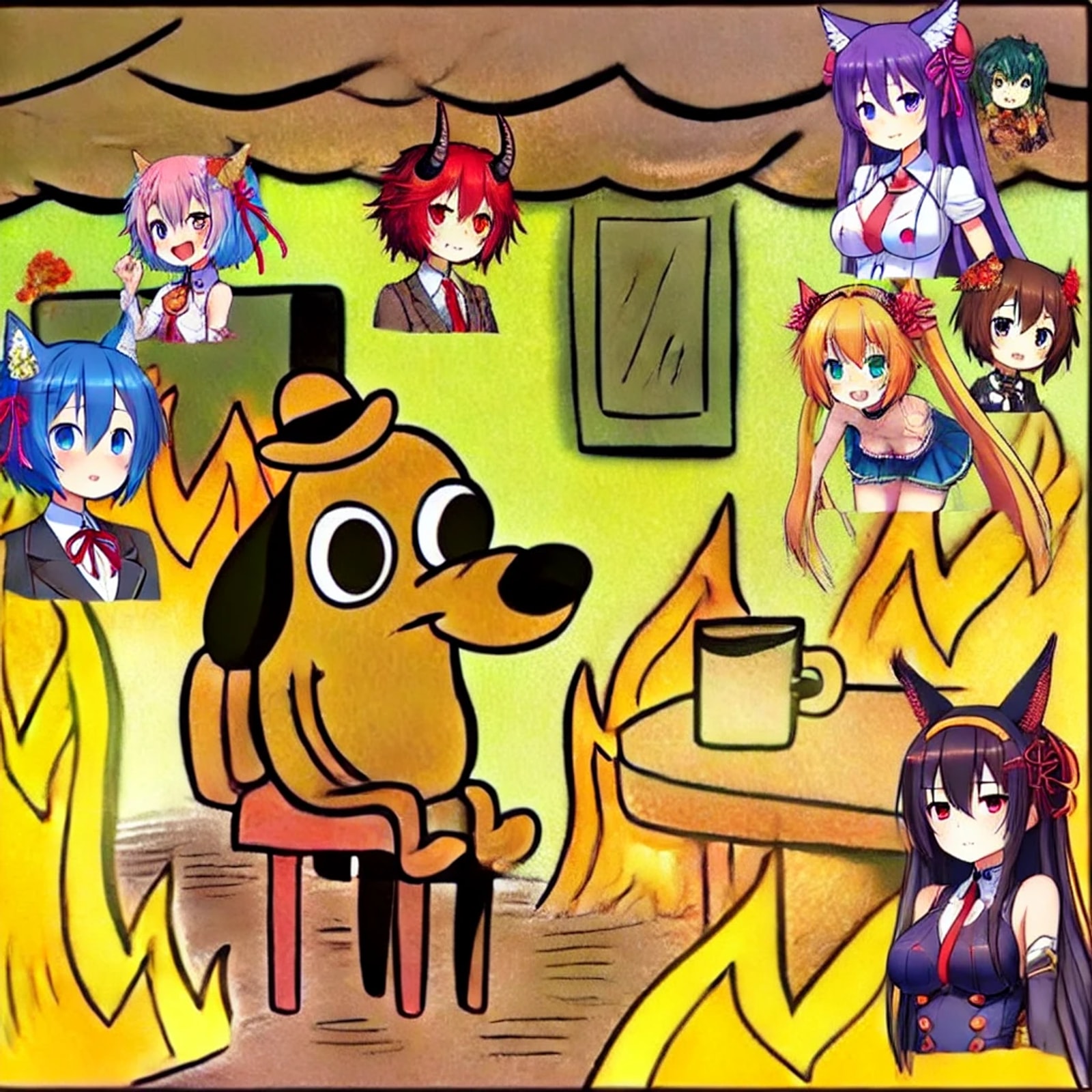 This is Fine meme, funny meme